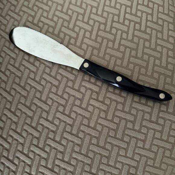 Cutco #1768 KF Spatula Spreader Knife Brown Swirl Handle Serrated 10" USA MADE - Picture 1 of 4